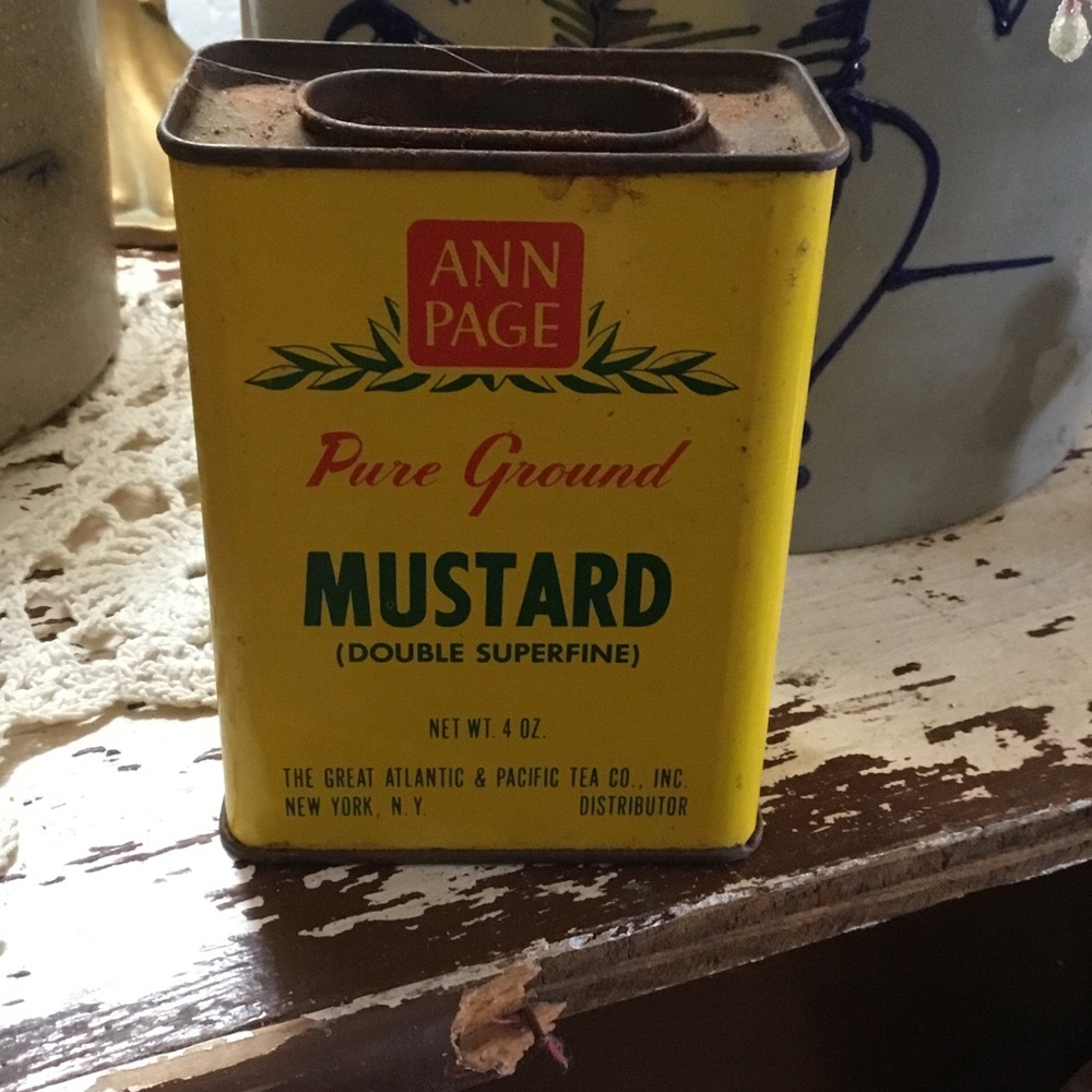Vintage Ann Page Pure Ground Mustard Tin
